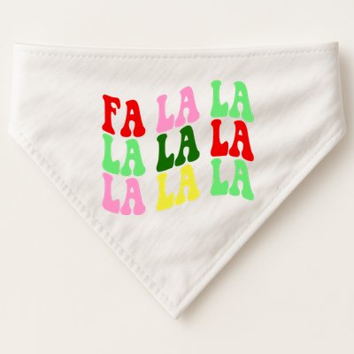 Fa La La Groovy Christmas USA-Made Doggie Bandana