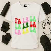 Fa La La Groovy Christmas Cooling Performance Crew T-Shirt