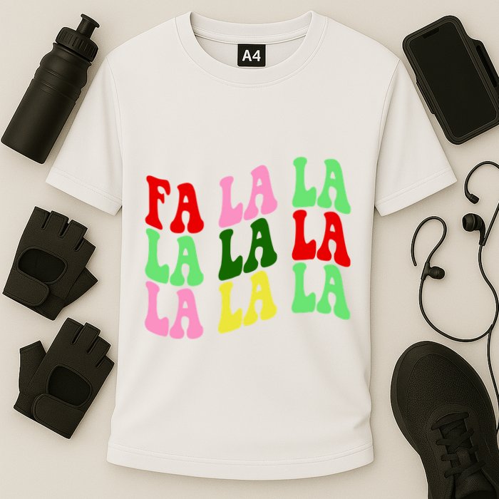 Fa La La Groovy Christmas Cooling Performance Crew T-Shirt