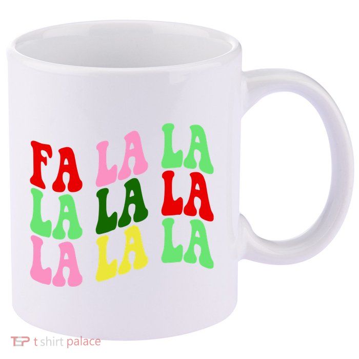 Fa La La Groovy Christmas 11oz C Handle Ceramic Mug