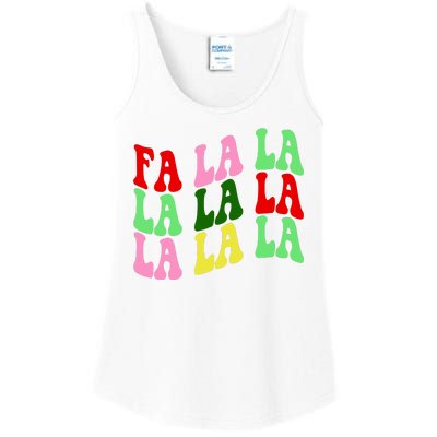 Fa La La Groovy Christmas Ladies Essential Tank