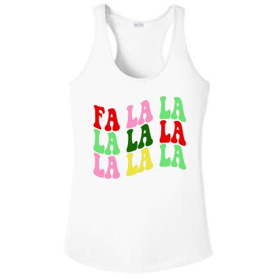 Fa La La Groovy Christmas Ladies PosiCharge Competitor Racerback Tank