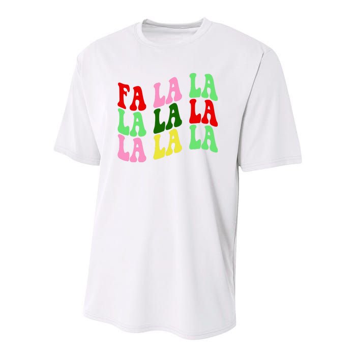 Fa La La Groovy Christmas Youth Performance Sprint T-Shirt