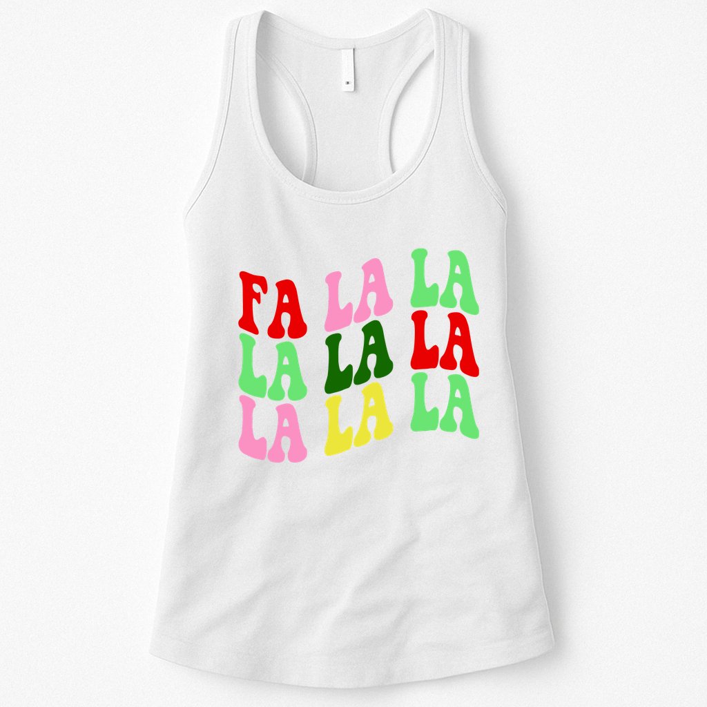 Fa La La Groovy Christmas Womens Tank Top