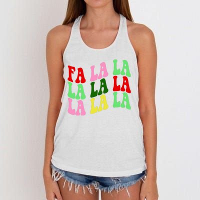 Fa La La Groovy Christmas Women's Knotted Racerback Tank