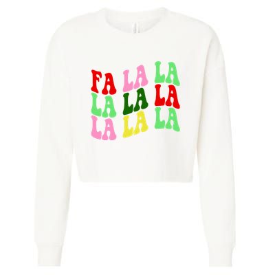 Fa La La Groovy Christmas Cropped Pullover Crew