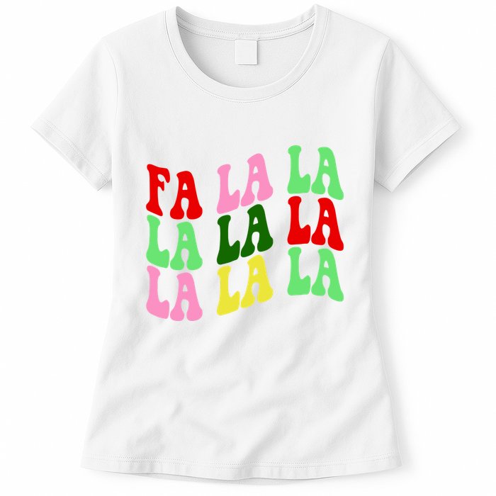Fa La La Groovy Christmas Womens T-Shirt