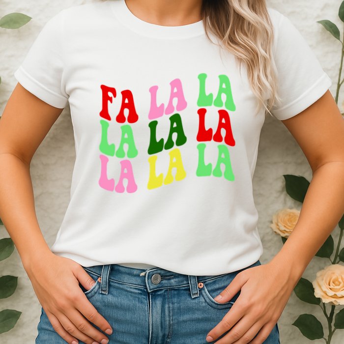 Fa La La Groovy Christmas Womens T-Shirt
