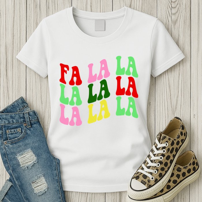 Fa La La Groovy Christmas Womens T-Shirt