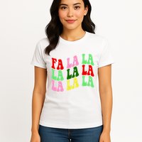 Fa La La Groovy Christmas Womens T-Shirt