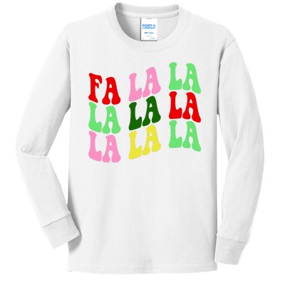 Fa La La Groovy Christmas Kids Long Sleeve Shirt