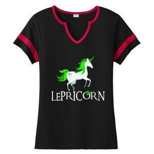 Funny Lepricorn Leprechaun Unicorn St. Patrick's Day Ladies Halftime Notch Neck Tee