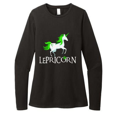 Funny Lepricorn Leprechaun Unicorn St. Patrick's Day Womens CVC Long Sleeve Shirt