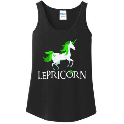 Funny Lepricorn Leprechaun Unicorn St. Patrick's Day Ladies Essential Tank