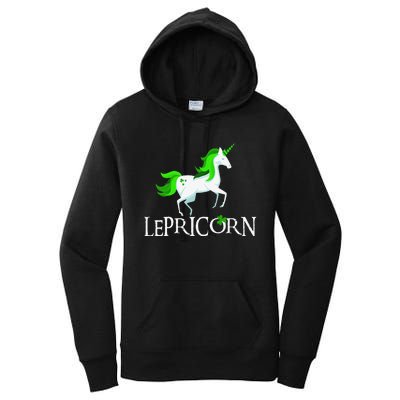 Funny Lepricorn Leprechaun Unicorn St. Patrick's Day Women's Pullover Hoodie