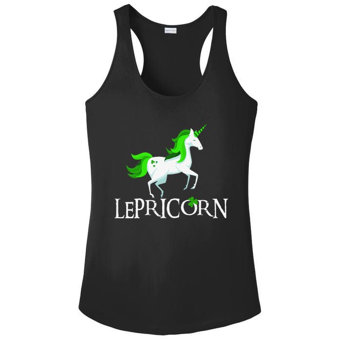 Funny Lepricorn Leprechaun Unicorn St. Patrick's Day Ladies PosiCharge Competitor Racerback Tank