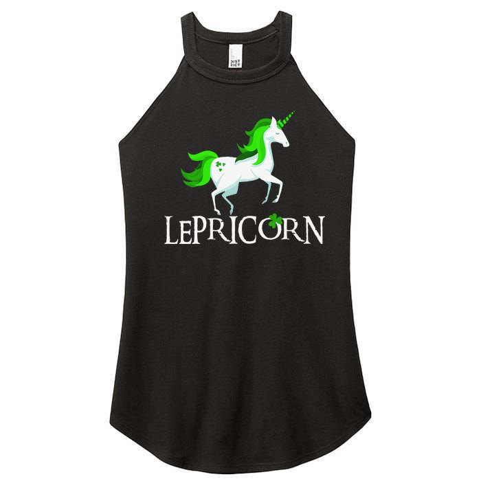 Funny Lepricorn Leprechaun Unicorn St. Patrick's Day Women's Perfect Tri Rocker Tank