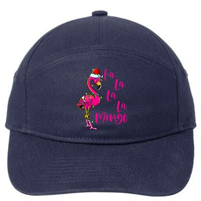 Fa La La La Mingo Flamingo Christmas Gift 7-Panel Snapback Hat