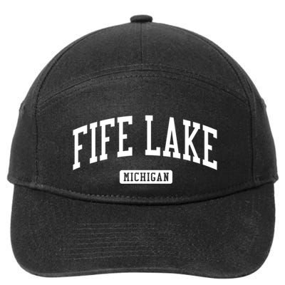 Fife Lake Michigan Mi Vintage Athletic Sports Design 7-Panel Snapback Hat