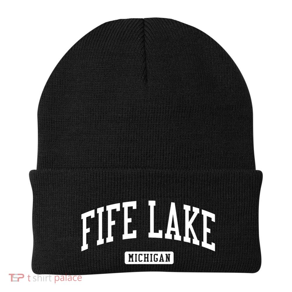 Fife Lake Michigan Mi Vintage Athletic Sports Design Beanie
