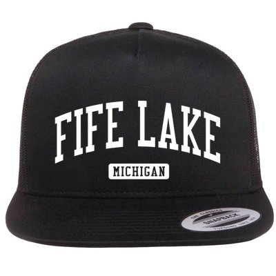 Fife Lake Michigan Mi Vintage Athletic Sports Design Flatbill Hat