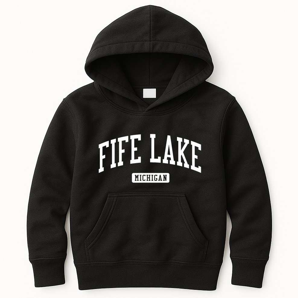 Fife Lake Michigan Mi Vintage Athletic Sports Design Kids Hoodie