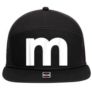 Funny Letter M Chocolate Candy Halloween Team Groups Costume 7 Panel Mesh Trucker Snapback Hat