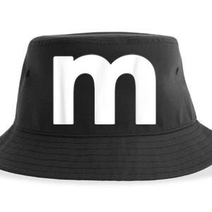 Funny Letter M Chocolate Candy Halloween Team Groups Costume Sustainable Bucket Hat