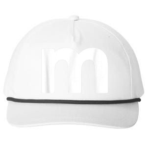 Funny Letter M Chocolate Candy Halloween Team Groups Costume Snapback Five-Panel Rope Hat