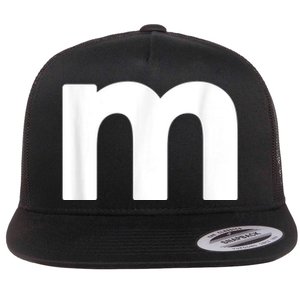 Funny Letter M Chocolate Candy Halloween Team Groups Costume Flat Bill Trucker Hat