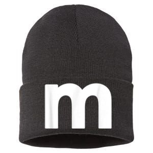 Funny Letter M Chocolate Candy Halloween Team Groups Costume Sustainable Knit Beanie