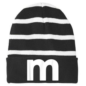 Funny Letter M Chocolate Candy Halloween Team Groups Costume Striped Beanie with Solid Band