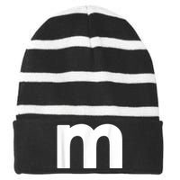 Funny Letter M Chocolate Candy Halloween Team Groups Costume Striped Beanie with Solid Band