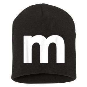 Funny Letter M Chocolate Candy Halloween Team Groups Costume Short Acrylic Beanie