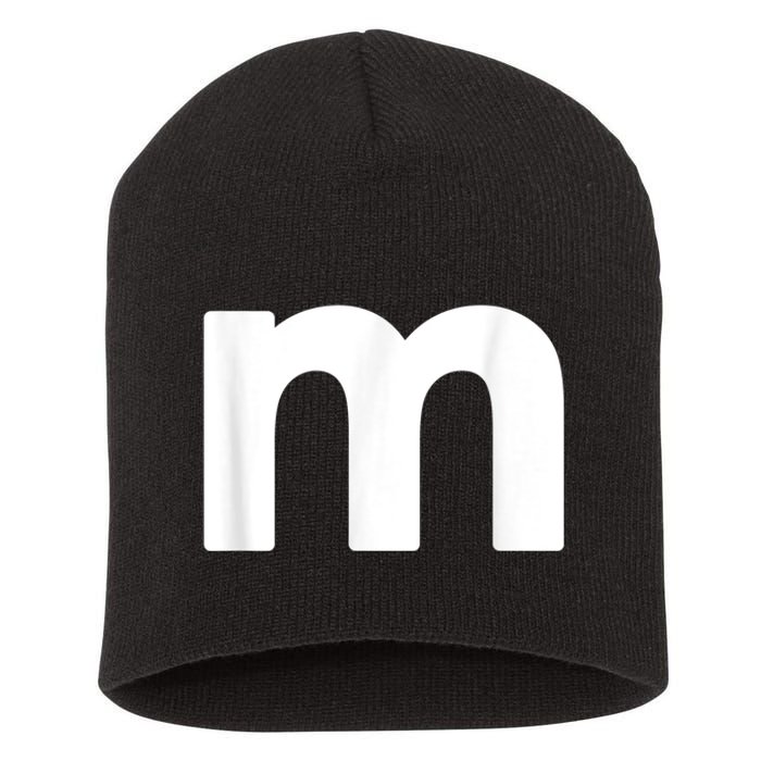 Funny Letter M Chocolate Candy Halloween Team Groups Costume Short Acrylic Beanie