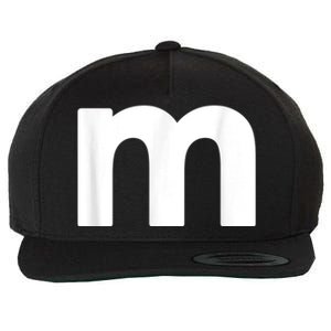 Funny Letter M Chocolate Candy Halloween Team Groups Costume Wool Snapback Cap