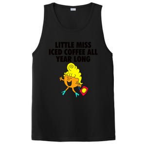 Funny Little Miss Iced Coffee All Year Long PosiCharge Competitor Tank