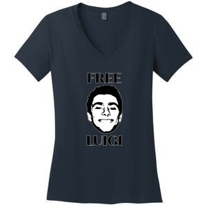 Free Luigi Mangione Women's V-Neck T-Shirt