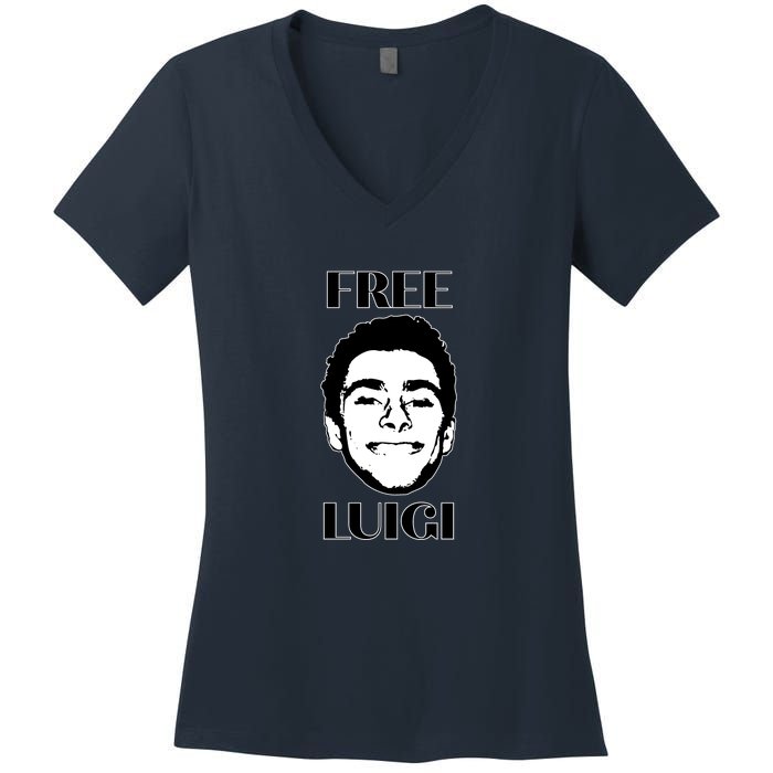 Free Luigi Mangione Women's V-Neck T-Shirt