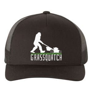 Funny Lawn Mowing Grassquatch Bigfoot Lawn Mower Yupoong Adult 5-Panel Trucker Hat