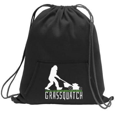 Funny Lawn Mowing Grassquatch Bigfoot Lawn Mower Sweatshirt Cinch Pack Bag