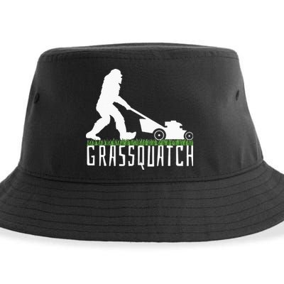 Funny Lawn Mowing Grassquatch Bigfoot Lawn Mower Sustainable Bucket Hat