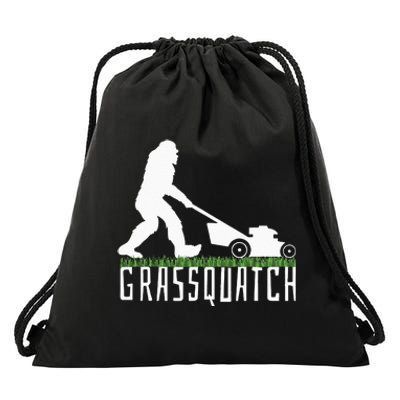 Funny Lawn Mowing Grassquatch Bigfoot Lawn Mower Drawstring Bag