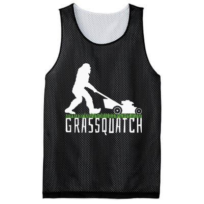 Funny Lawn Mowing Grassquatch Bigfoot Lawn Mower Mesh Reversible Basketball Jersey Tank