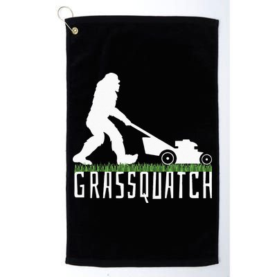 Funny Lawn Mowing Grassquatch Bigfoot Lawn Mower Golf Towel