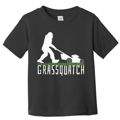 Funny Lawn Mowing Grassquatch Bigfoot Lawn Mower Toddler T-Shirt