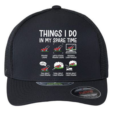 Funny Lawn Mower Landscaper Humor Flexfit Unipanel Trucker Cap