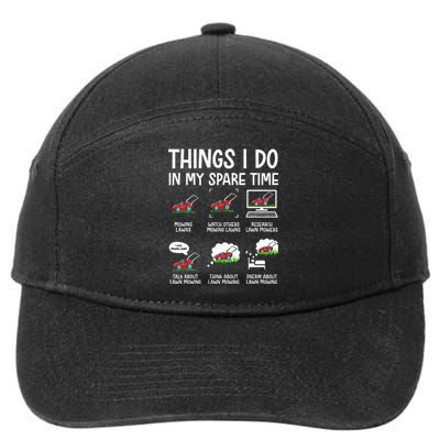 Funny Lawn Mower Landscaper Humor 7-Panel Snapback Hat