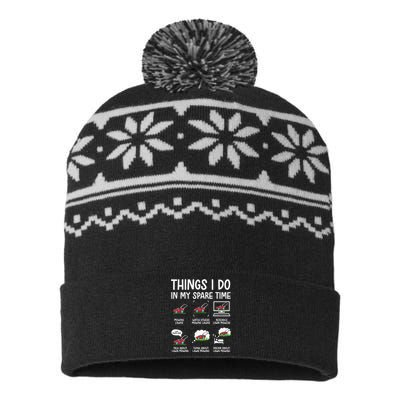 Funny Lawn Mower Landscaper Humor USA-Made Snowflake Beanie