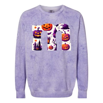 Funny Letter M Groups Halloween Team Groups Costume Colorblast Crewneck Sweatshirt